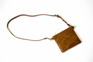 Amara Leather Crossbody - Almond Brown