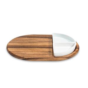 Charcuterie/ Serving Tray w/ 2 Ceramic Bowls