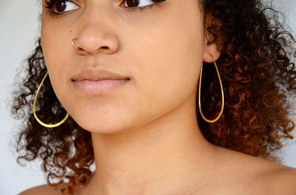 Hammered Oval Hoops: Sterling Silver & Gold Plated Silver