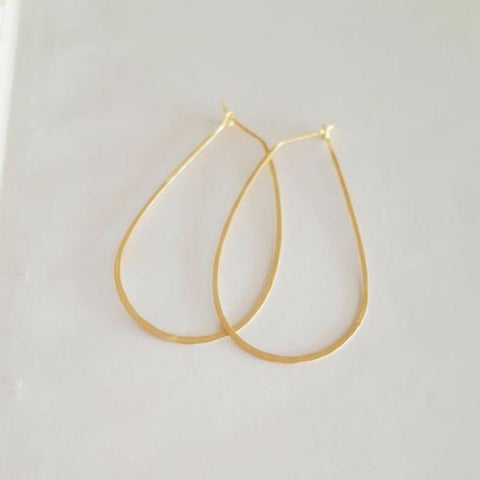 Hammered Oval Hoops: Sterling Silver & Gold Plated Silver